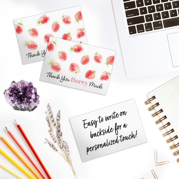 Strawberries 🍓 4x6 Insert Cards Pack of 25 - Picture 3 of 6